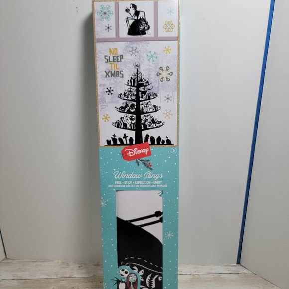 Disney The Nightmare Before Christmas Peel Stick Window Clings NO SLEEP TIL XMAS - Picture 1 of 9